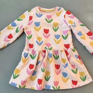 4-5T Mini Boden pink tulip sweater dress